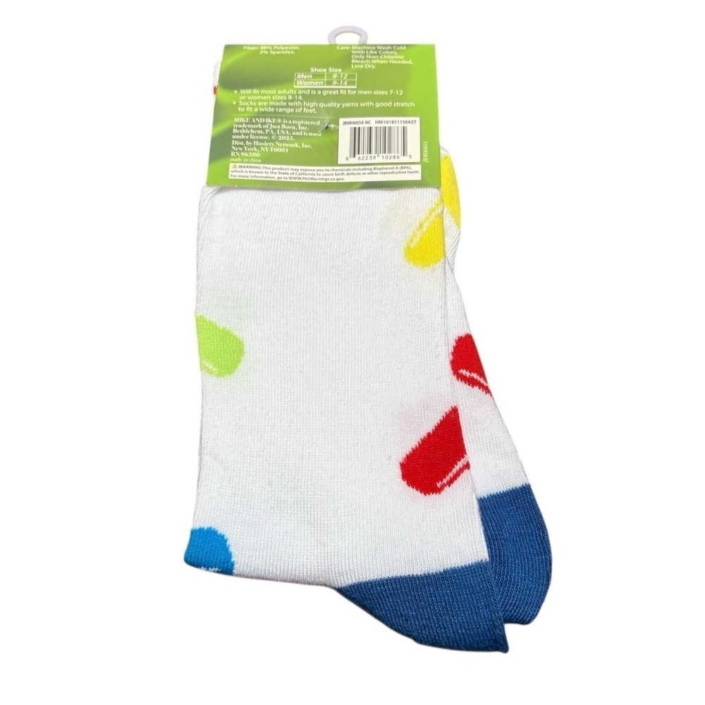 3/$20 Mike and Ike Crazy Food Socks Unisex Men 8–12 Women 9–14 NWT Funny Gift - Picture 2 of 6